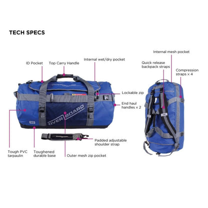 OverBoard wasserdichte Duffel Bag 90 Lit ADV Blau