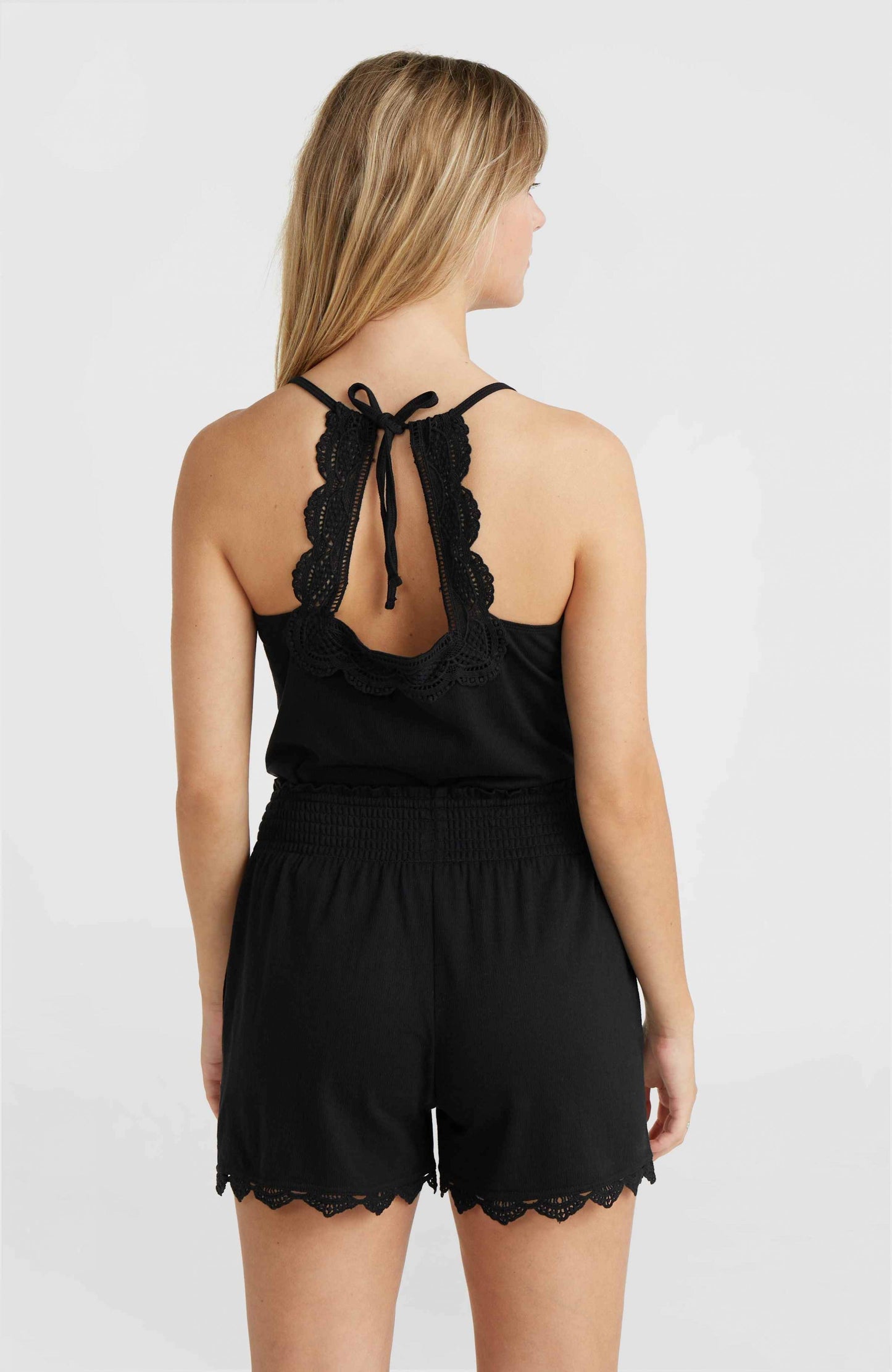 Essentials Ava Lace Tank - black out