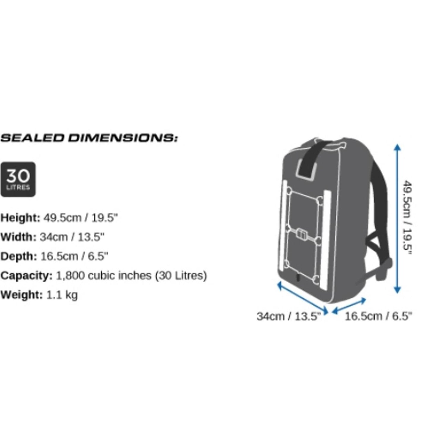 OverBoard wasserdichter Rucksack Pro-Vis 30 Lit Or