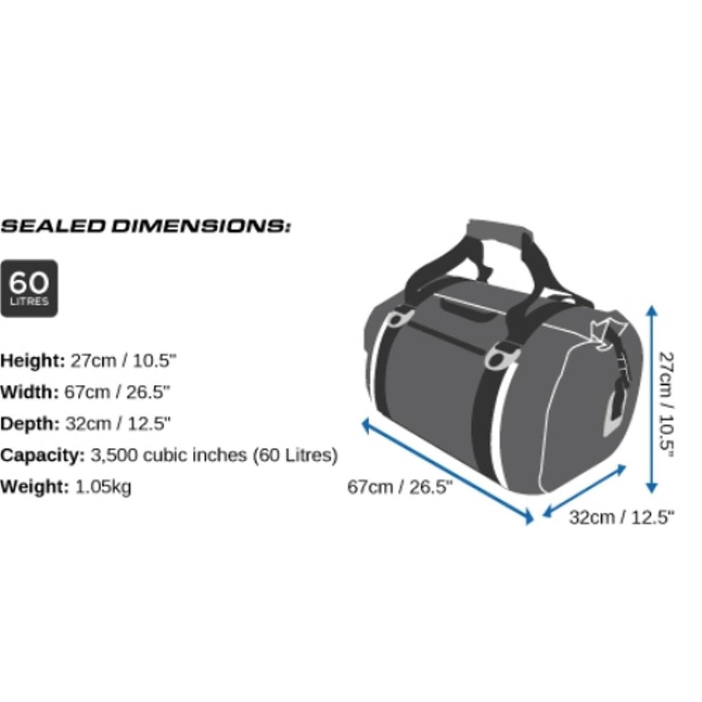 OverBoard wasserdichte Duffel Bag 60 Liter Schwarz