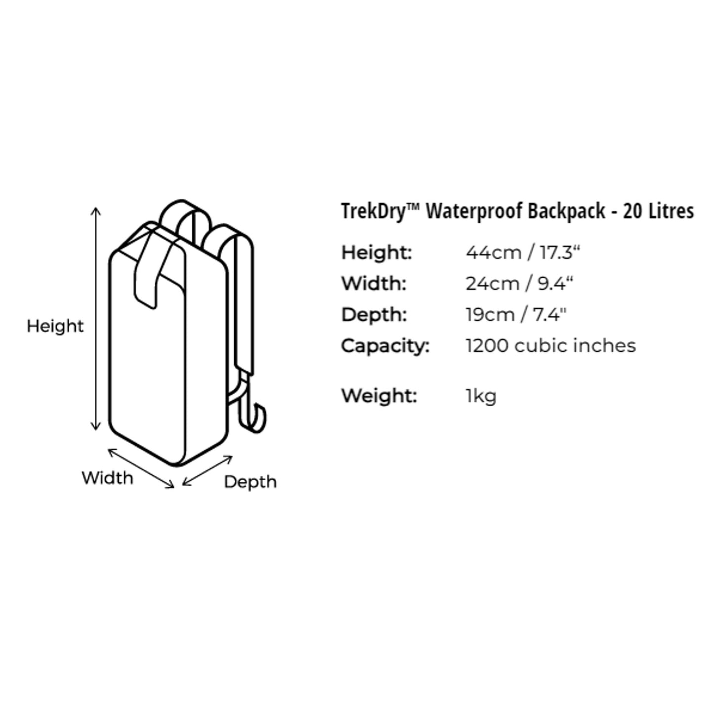 OverBoard wasserdichter Rucksack TrekDry 20 Liter