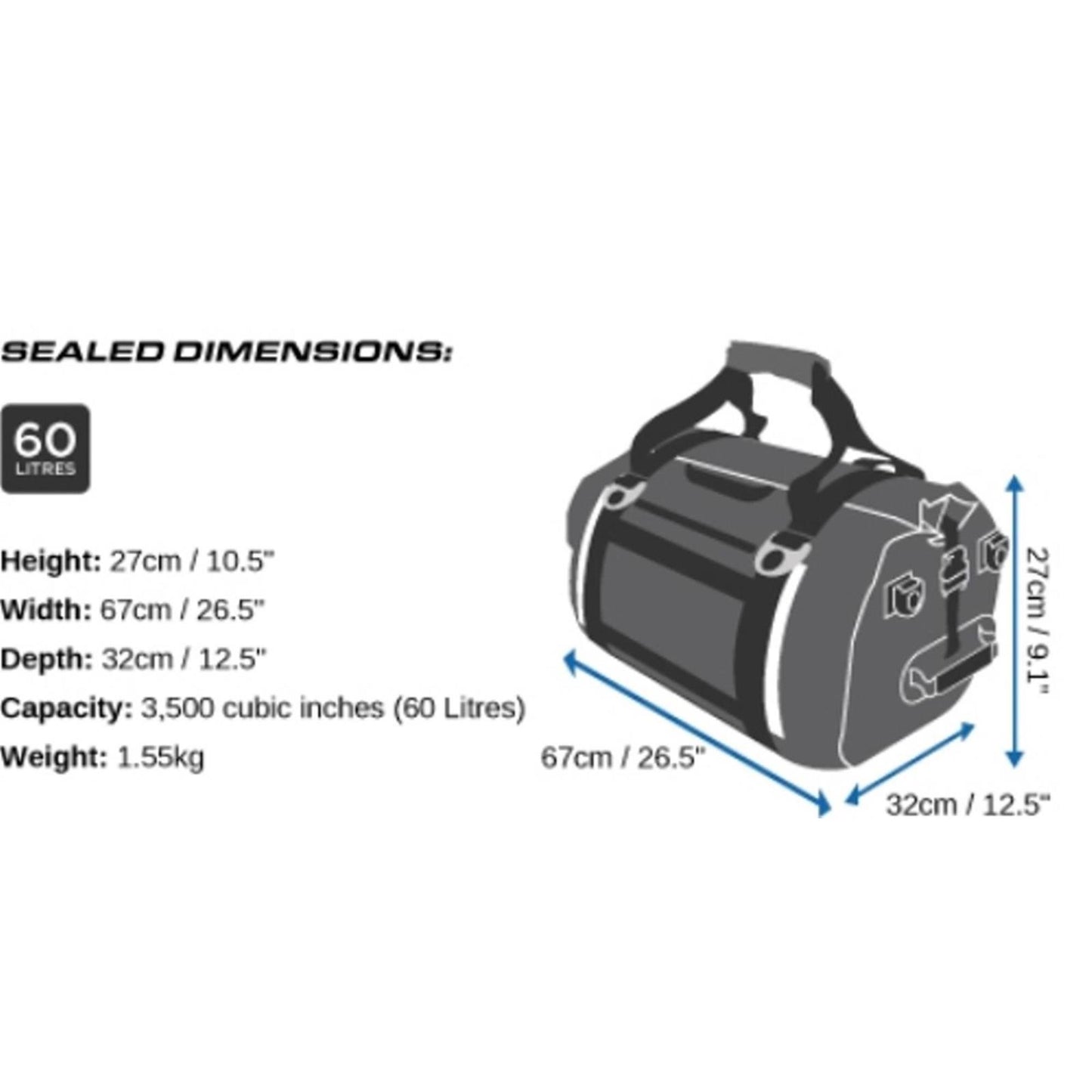 OverBoard wasserdichte Duffel Bag Pro 60 L Schw