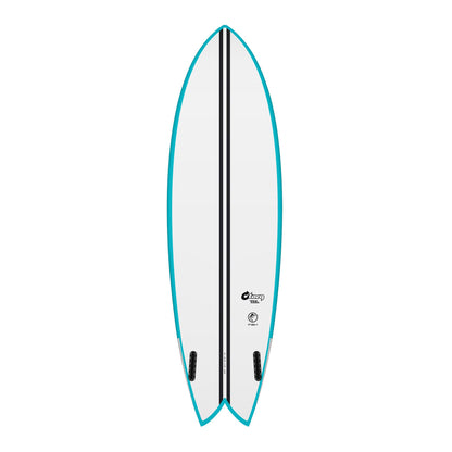 Surfboard TORQ TEC Twin Fish 6.6 Rail Türkis