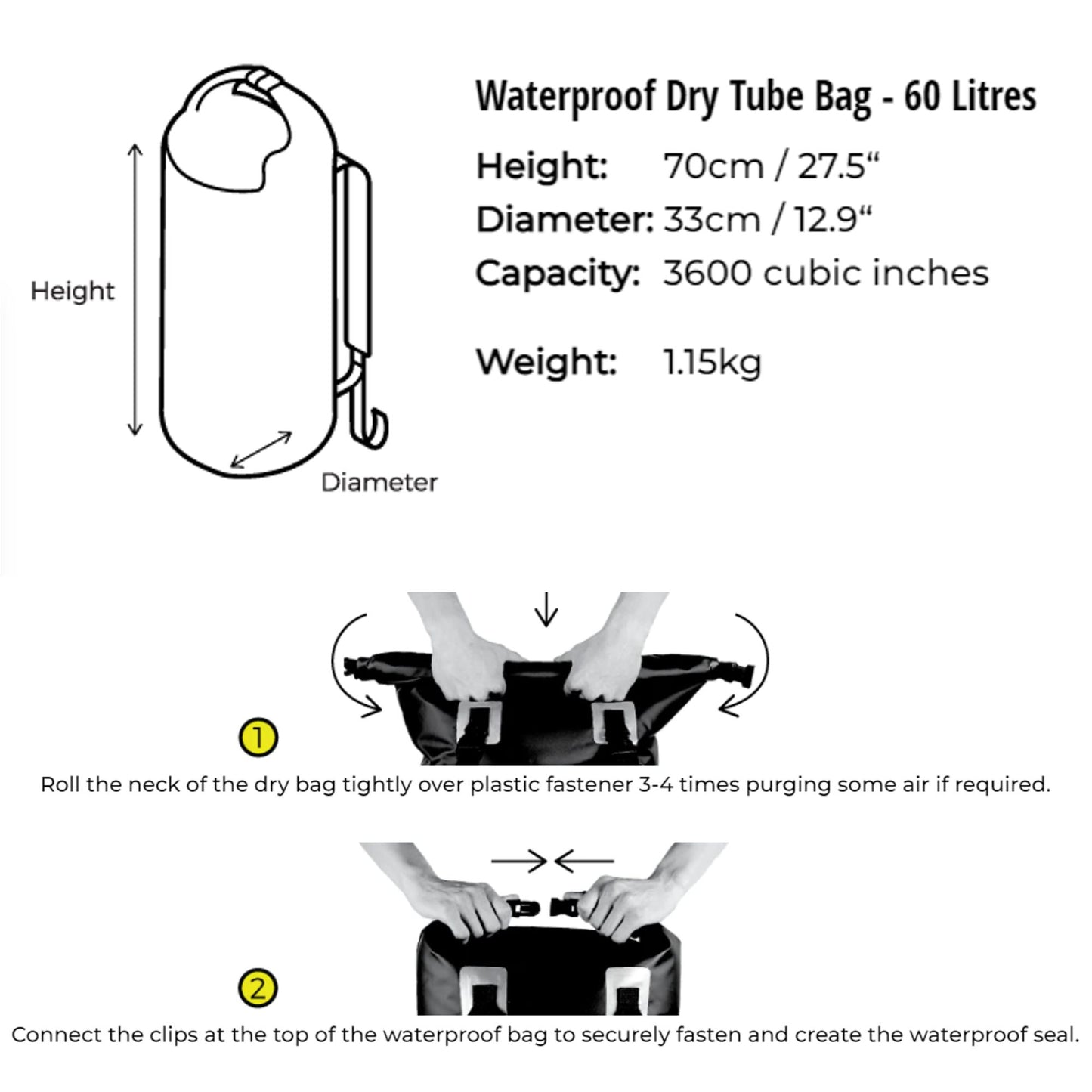 OverBoard wasserdichter Packsack 60 Liter Rot