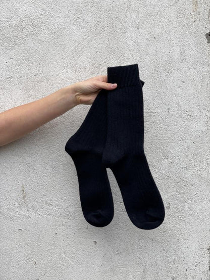 Woll Socke - black