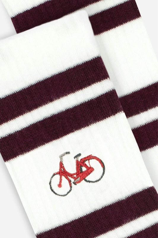 Crew Socks Bike - burgundy