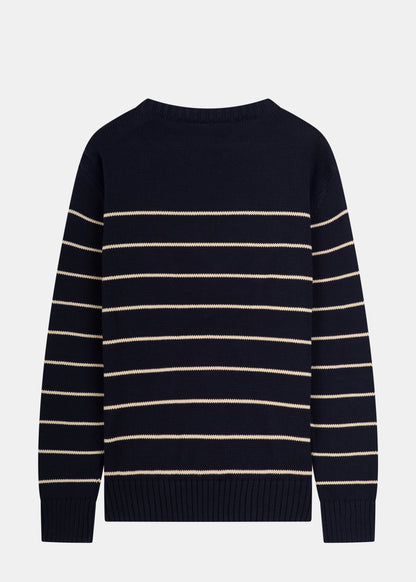 KIDS Strickpullover BÖÖT Navy-Beige-Striped