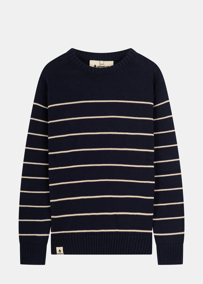 KIDS Strickpullover BÖÖT Navy-Beige-Striped