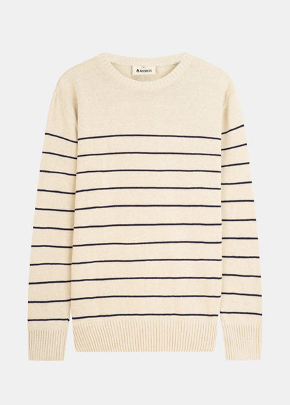 Strickpullover BÖÖT Beige-Navy-Striped