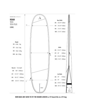 ROAM Boardbag Surfboard Tech Bag Long PLUS 9.6