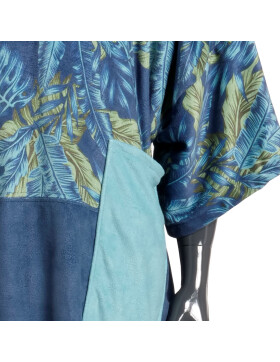 MDNS Change Robe Surf Poncho Unisize Blue Leaf Duo