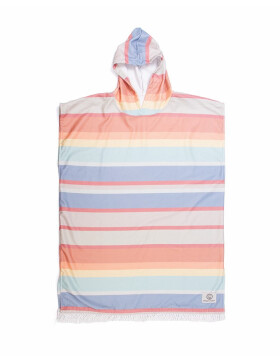 Youth Sunkissed Hooded Poncho - multi stripe