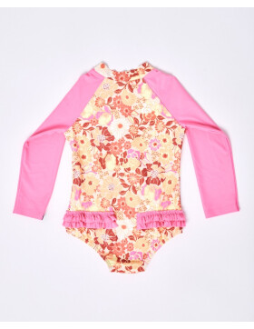 Girls Kids LS UV Swim Suit - pink