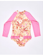 Girls Kids LS UV Swim Suit - pink
