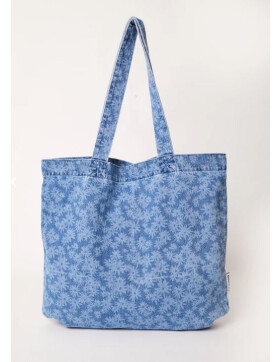 Fink - Hemp Denim Tote Bag - worn blue daisy