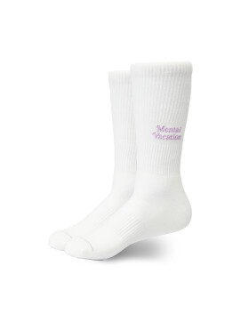 Mental Vacation Sock - off white