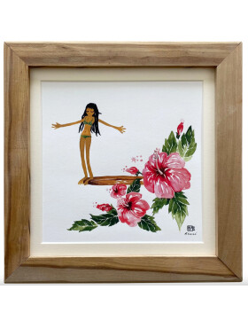 Timber Framed Hibiscus Girl