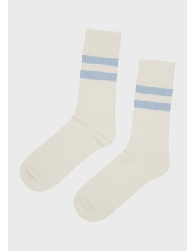 Retro Cotton Sock - cream-light blue