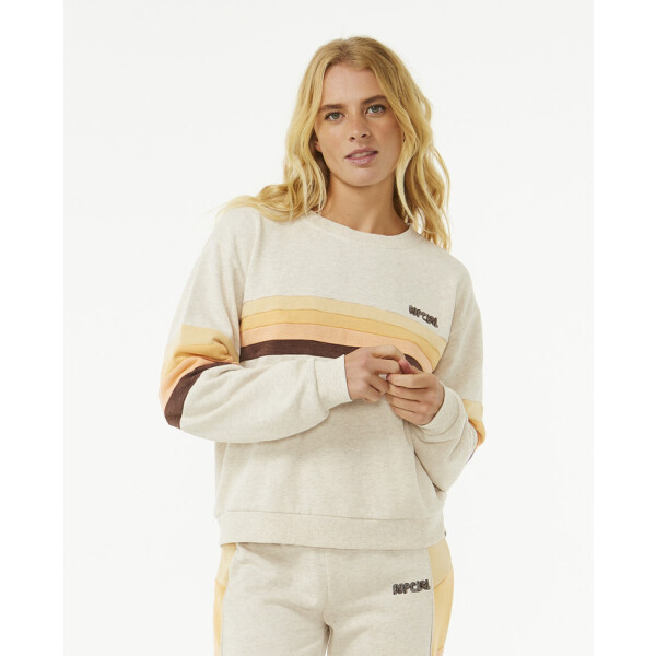 Surf Revival Panelled Crew - Oatmeal Marle