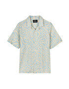 Cotton Linen Kenji AOP Shirt SS - dream blue/birtch aop