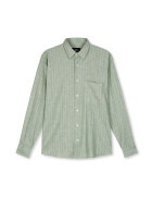 Cotton Linen Malte Stripe Shirt - birtch/sea spray