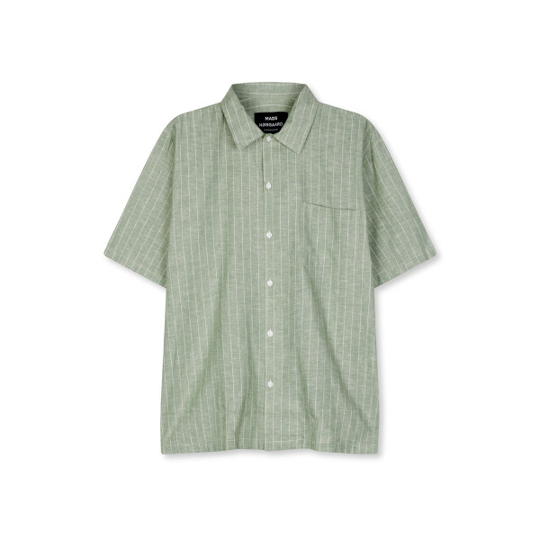 Cotton Linen Mateo Stripe Shirt SS - birtch/sea spray
